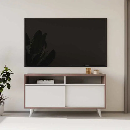 ADORE Retro Slide Tv Sehpası Latte-Mat Lake Beyaz 120x60x40 cm
