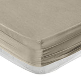 Linestyle Tek Kişilik %100 Pamuk Saten Lastikli Çarşaf 120x200+35 cm Bej