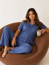 Viskon Lacivert Pötikare Pijama Takımı 61130 - Lacivert