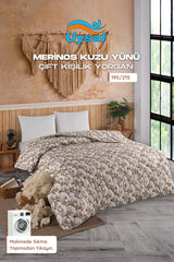 Uysal Home Merinos Kuzu Yünü Yorgan %100 Pamuklu Kuzu Desenli V1 Çift Kişilik