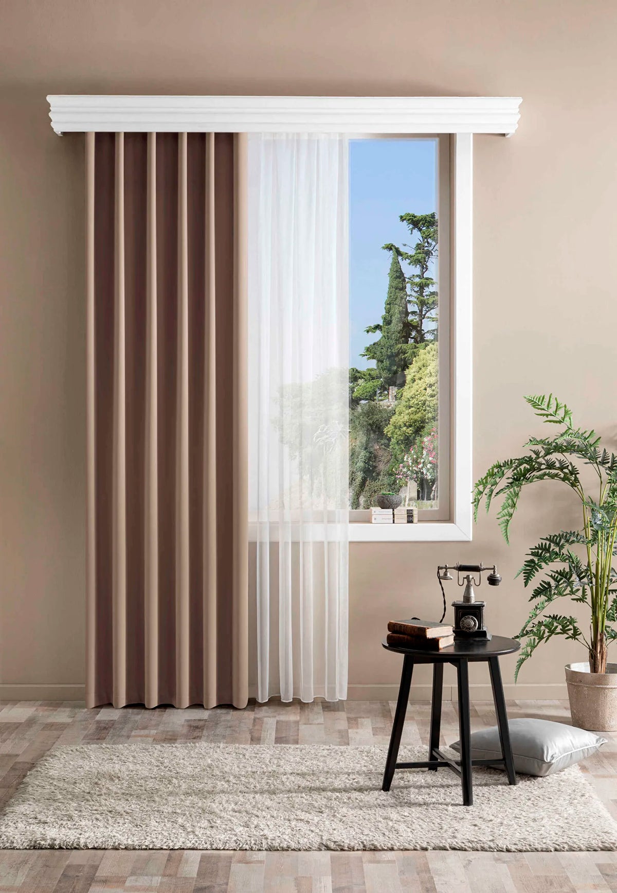 Taç Bright Hazır Fon Perde 150x260 cm