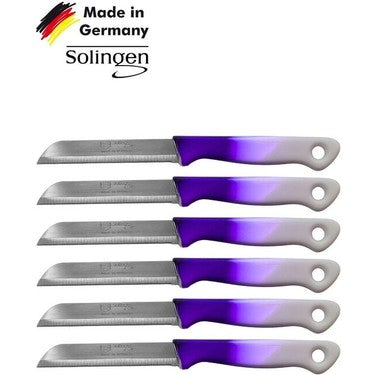 Solingen Tırtıklı Mor / Beyaz Meyve Bıçağı