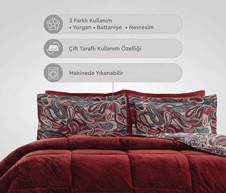 Yataş Bedding Barlet Triola Set - Bordo