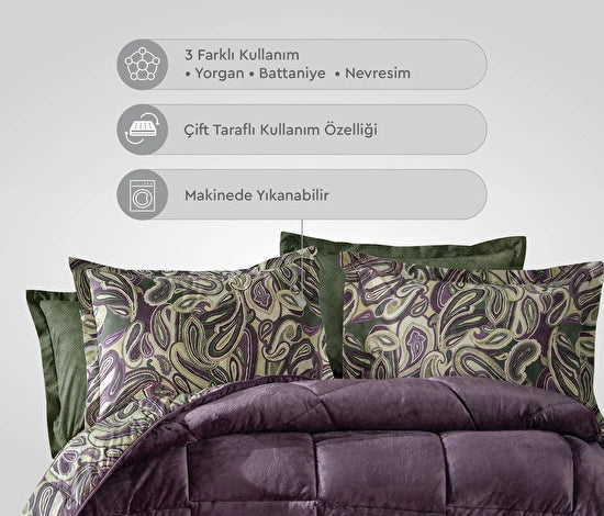 Yataş Bedding Barlet Triola Set - Mürdüm