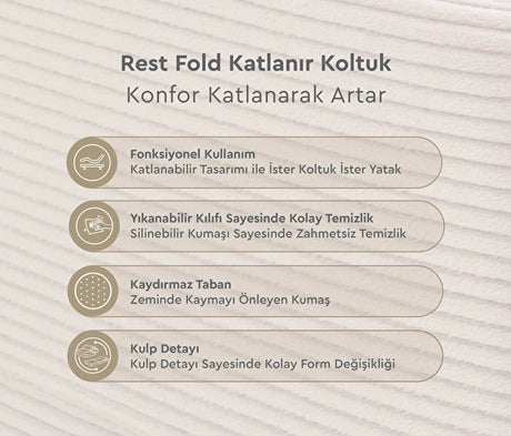 Yataş Bedding Rest Fold Katlanır Koltuk 70x200cm