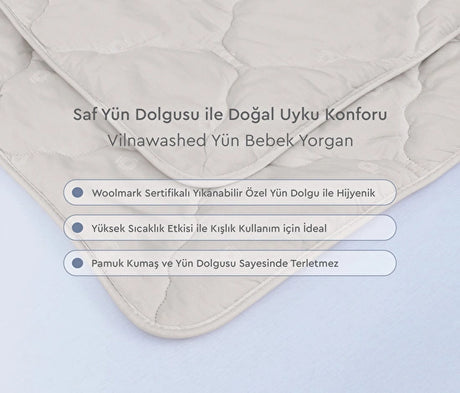 Yataş Mini Vilnawashed Bebek Yorgan Vilnawashed Yastık Hediyeli