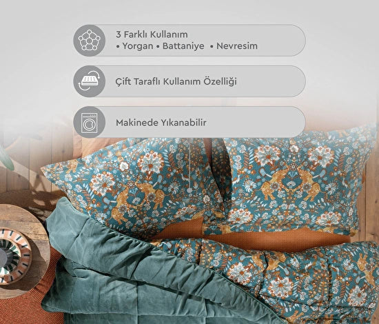 Yataş Bedding Madie Triola Set - Zümrüt Yeşili