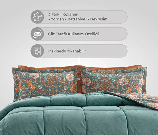 Yataş Bedding Madie Triola Set - Zümrüt Yeşili