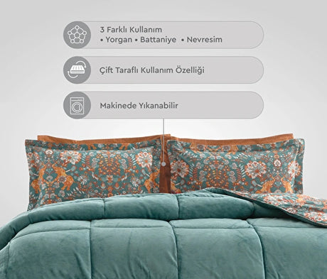 Yataş Bedding Madie Triola Set - Zümrüt Yeşili