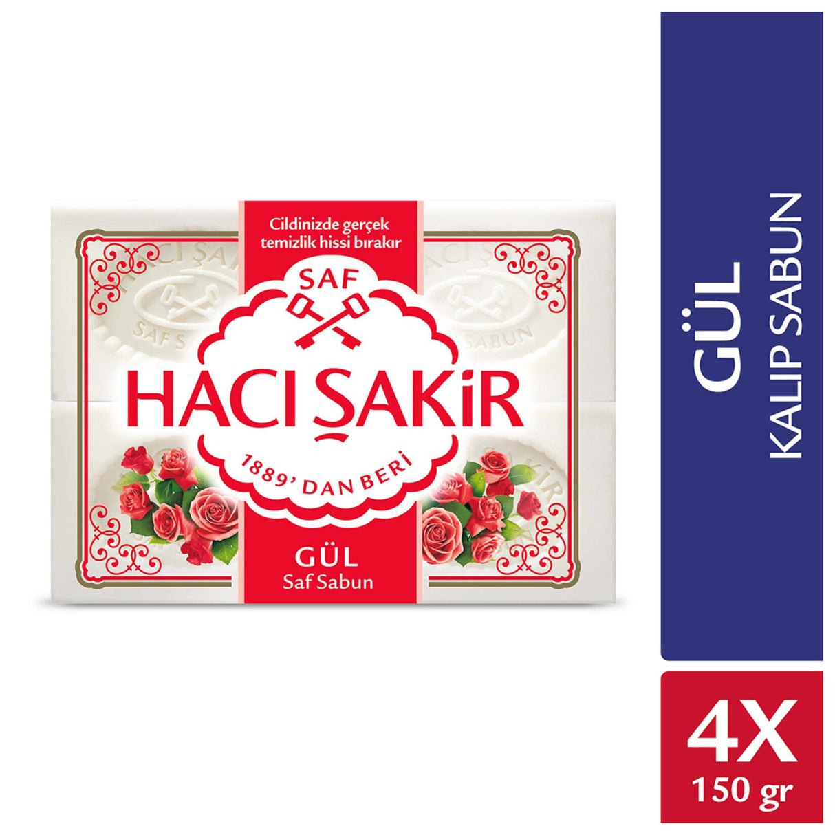 Hacı Şakir Gül Beyaz Kalıp Sabun 4X150 G