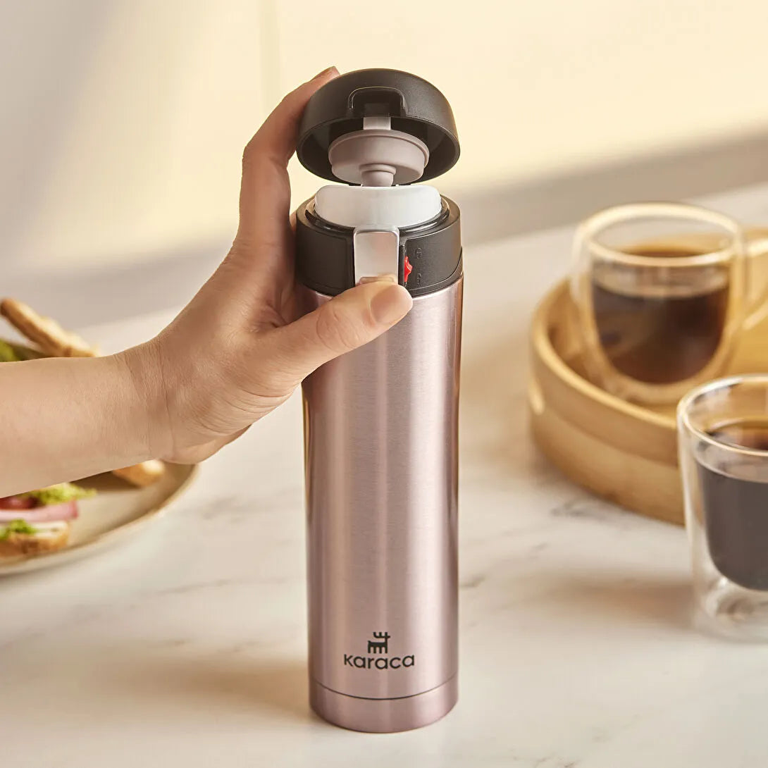 Karaca Pluton Çelik Sızdırmaz Termos Rose Gold 450 ml