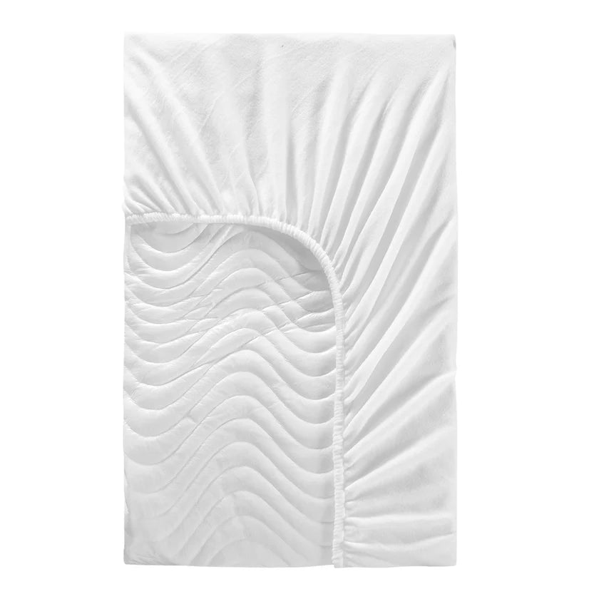 Luna Kapitone Sıvı Geçirmez Fitted Alez 100x200 cm Beyaz