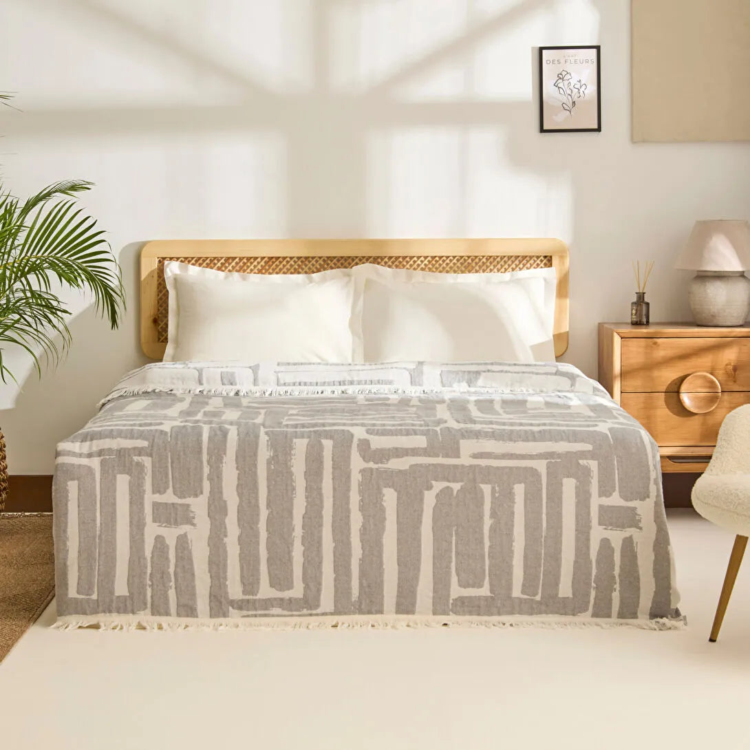 Karaca Kaşmir Home Mosy Çift Kişilik Jakar Muslin Pike Bej