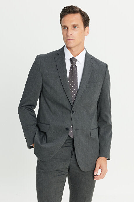 Slim Fit Dar Kesim Mono Yaka Takım Elbise