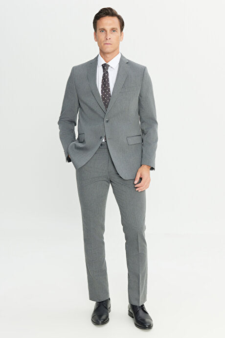 Slim Fit Dar Kesim Mono Yaka Takım Elbise