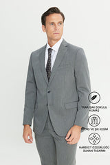 Slim Fit Dar Kesim Mono Yaka Takım Elbise