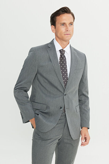 Slim Fit Dar Kesim Mono Yaka Takım Elbise