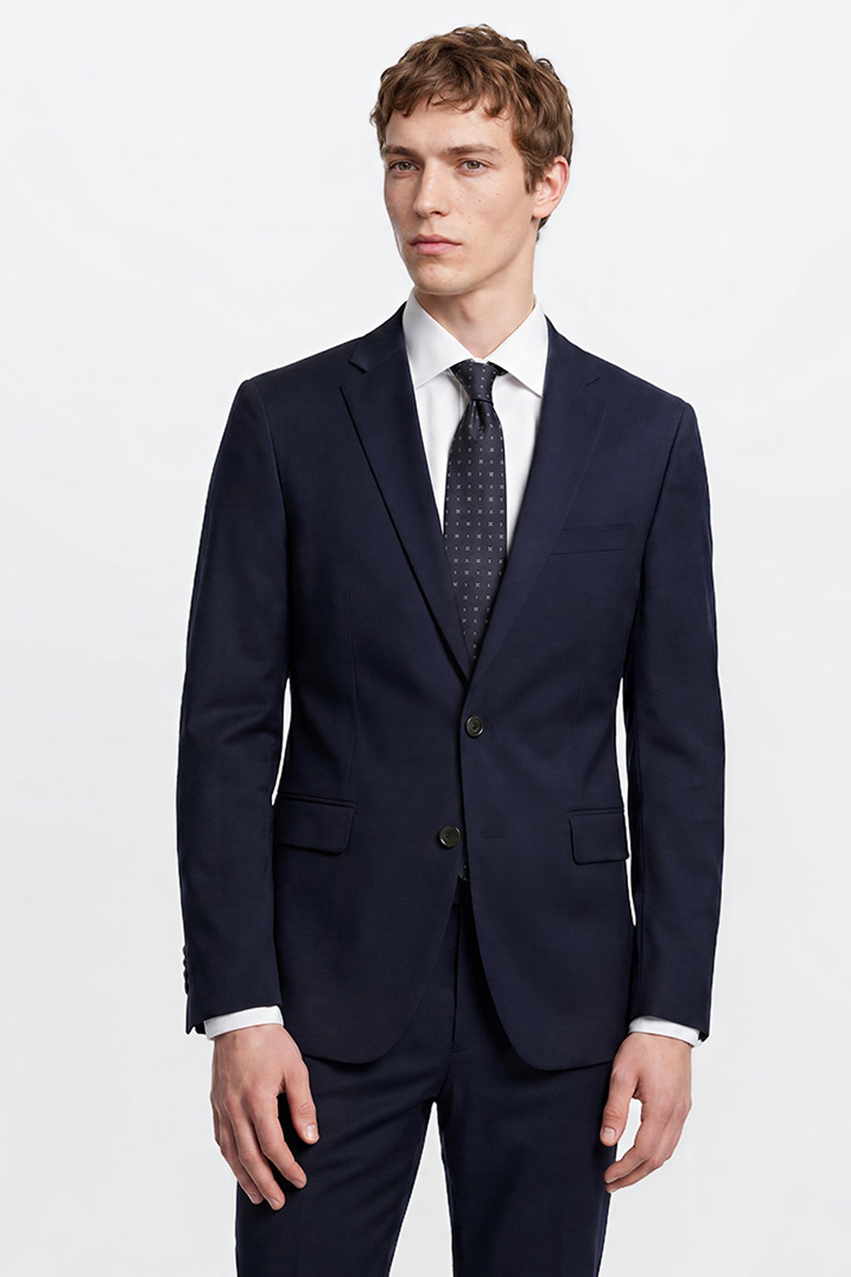 Slim Fit Dar Kesim Mono Yaka Takım Elbise