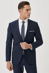 Slim Fit Dar Kesim Mono Yaka Takım Elbise