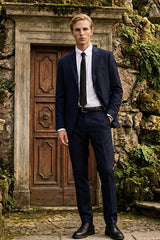 Slim Fit Dar Kesim Mono Yaka Takım Elbise