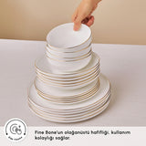 Karaca Fine Bone Meridian 55 Parça 12 Kişilik Yemek Takımı Gold