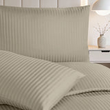 Linestyle Çift Kişilik %100 Pamuk Saten (90 Tel) Nevresim Seti Bej (3 Parça)