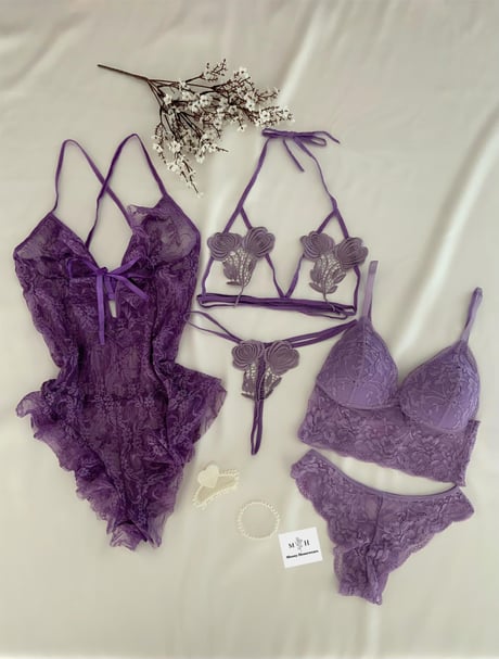 5'li Lila Fantezi Set