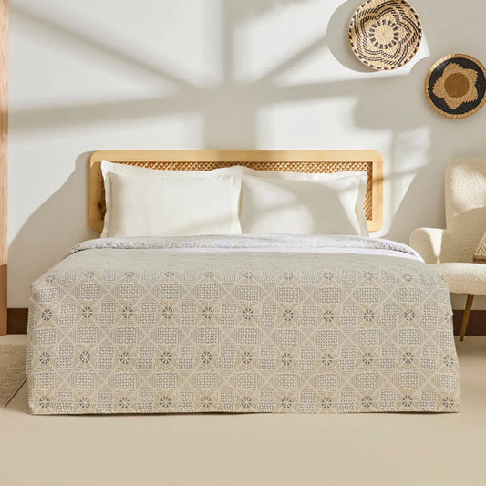 Karaca Kaşmir Home Asta %100 Pamuk Çift Kişilik Pike Gri