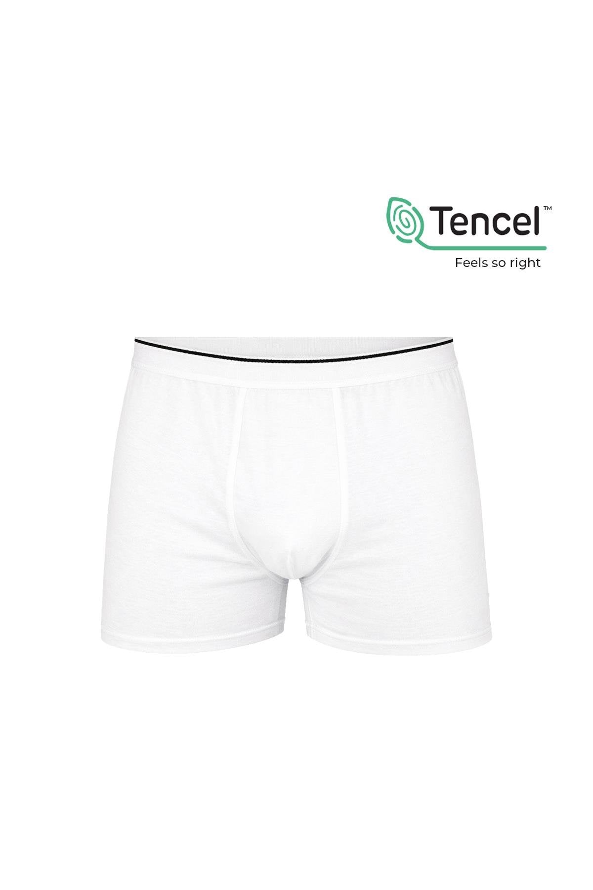 5'li Paket Erkek Pamuklu Modal Boxer | Beyaz K11256