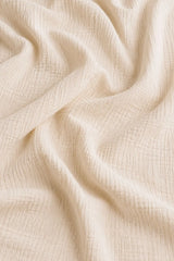 Ekru Kahve Biyeli Müslin Bağlama Detaylı Uzun Kollu Pijama Takımı 61131 - Bej