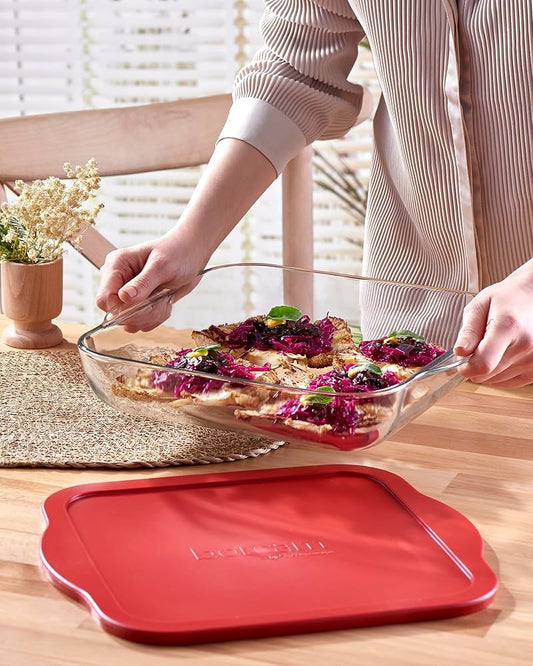 Paşabahçe 59024 Plastik Kapaklı Borcam Kare Tepsi 31.8x28.3 cm 3200 cc
