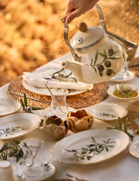 Olive Porselen 26 Parça 6 Kişilik Kahvaltı Takımı Yeşil