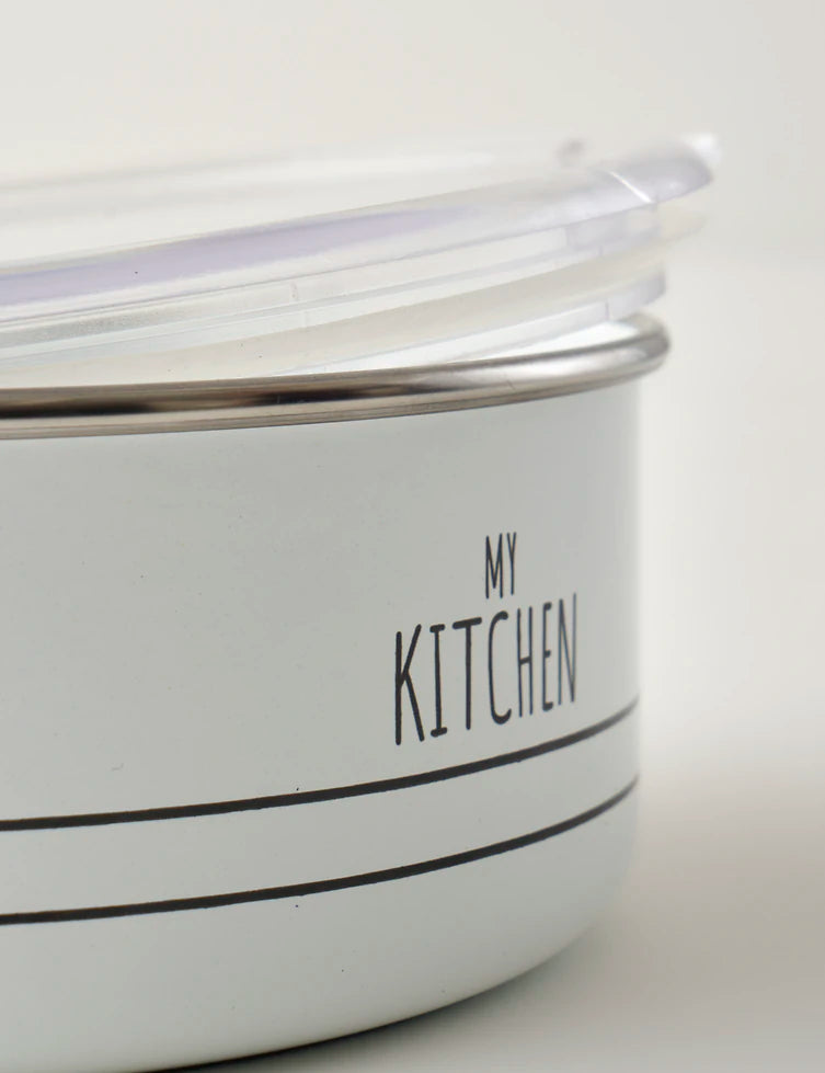 My Kitchen 3'lü Emaye Saklama Kabı Seti Beyaz