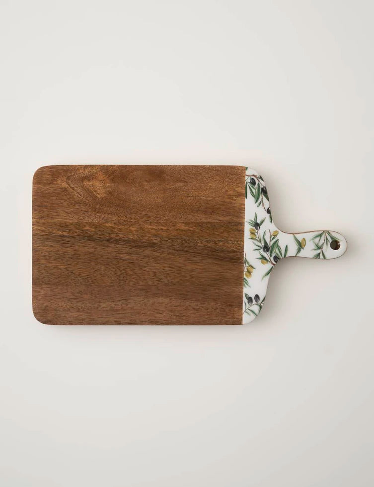 Olive Mango Sunum ve Kesme Tahtası Beyaz (40x20x2 cm)