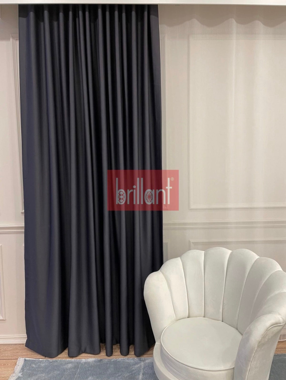 Blackout Karartma Güneşlik Fon Perde Pilesiz (Düz Dikim) Ekstraforlu - Koyu Gri / Antrasit 150x260