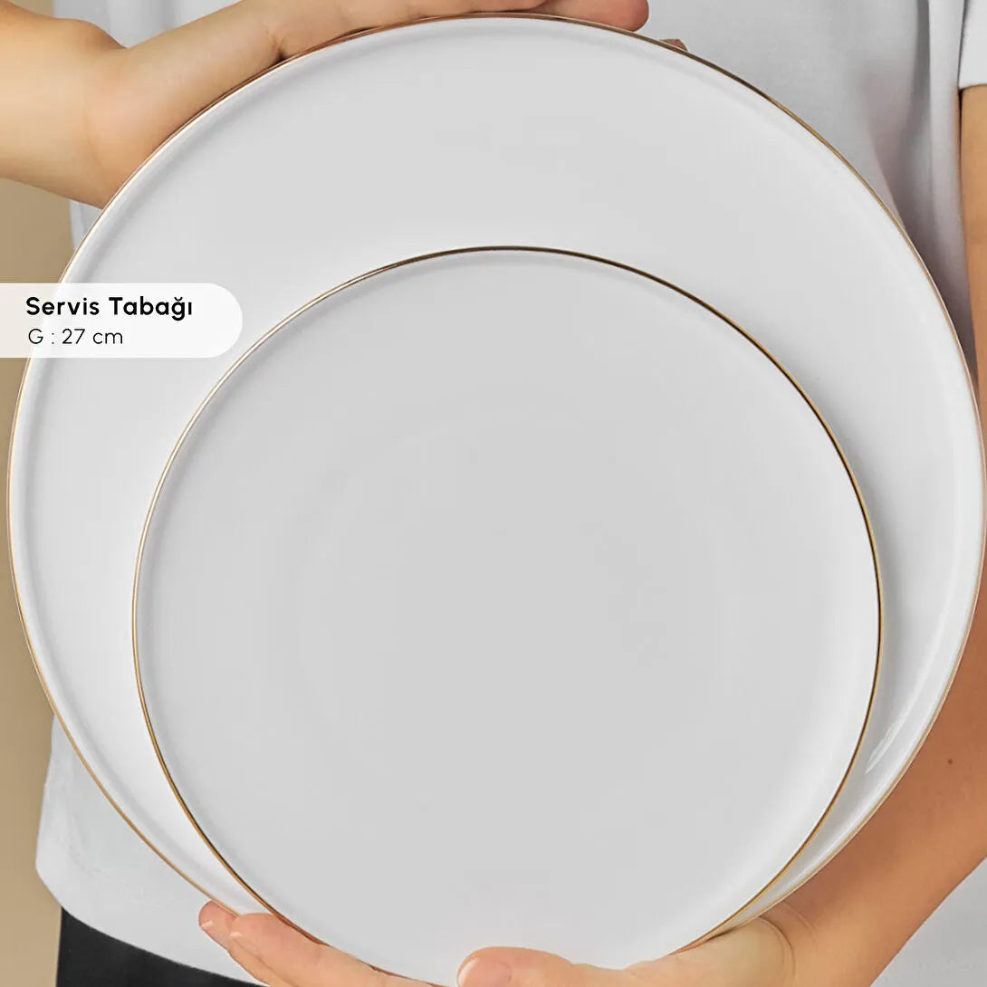 Karaca Fine Bone Meridian 55 Parça 12 Kişilik Yemek Takımı Gold