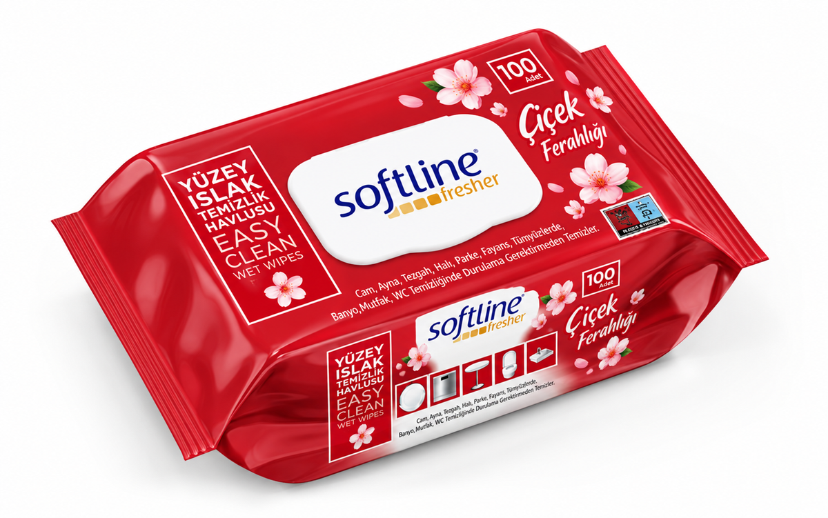 Softline Fresher Yüzey Islak Temizlik Havlusu Çiçek Ferahlığı 100'lu