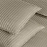 Linestyle King Size Kişilik %100 Pamuk Saten (90 Tel) Nevresim Seti Bej (3 Parça)