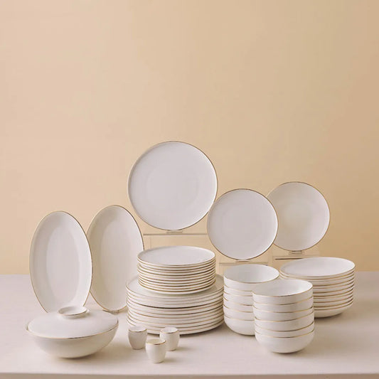 Karaca Fine Bone Meridian 55 Parça 12 Kişilik Yemek Takımı Gold