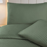 Linestyle Çift Kişilik %100 Pamuk Saten (90 Tel) Nevresim Seti Haki (3 Parça)