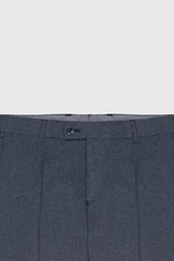 Slim Fit Dar Kesim Kırlangıç Yaka Kareli Kapak Cepli Esnek Koyu Gri Takım Elbise