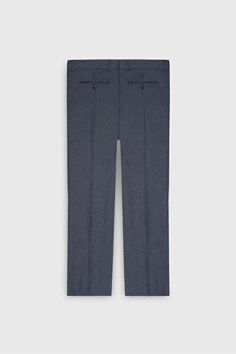 Slim Fit Dar Kesim Kırlangıç Yaka Kareli Kapak Cepli Esnek Koyu Gri Takım Elbise