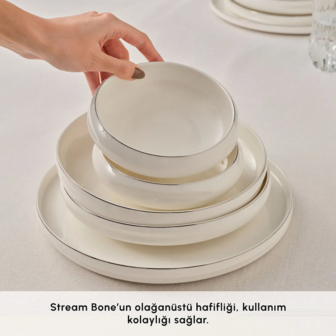 Karaca Red Carpet Collection Stream Bone Sunset 53 Parça 12 Kişilik Yemek Takımı Platin