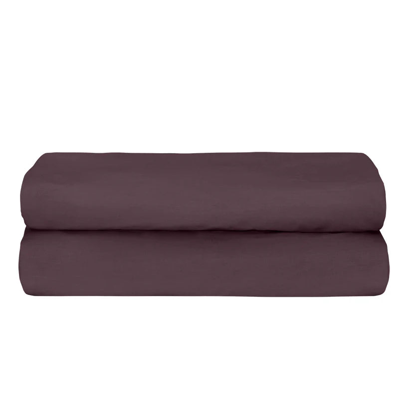 Freesia Tek Kişilik Ranforce Lastikli Çarşaf 100x200+35 cm Mürdüm