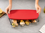 Paşabahçe Dikdörtgen Plastik Kapaklı Borcam 3850 cc 40 x 25 cm  (59124)