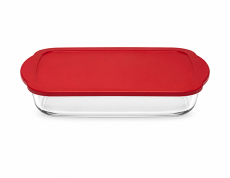 Paşabahçe Dikdörtgen Plastik Kapaklı Borcam 3850 cc 40 x 25 cm  (59124)