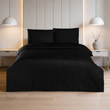 Linestyle King Size Kişilik %100 Pamuk Saten (90 Tel) Nevresim Seti Siyah (3 Parça)