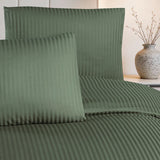 Linestyle Çift Kişilik %100 Pamuk Saten (90 Tel) Nevresim Seti Haki (3 Parça)