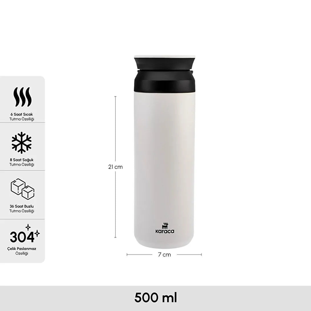 Karaca Rainbow Çelik Sızdırmaz Termos Krem 350 ml