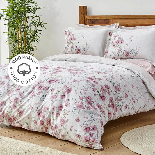 Karaca Home Dalila %100 Pamuk Çift Kişilik Nevresim Takımı Pembe